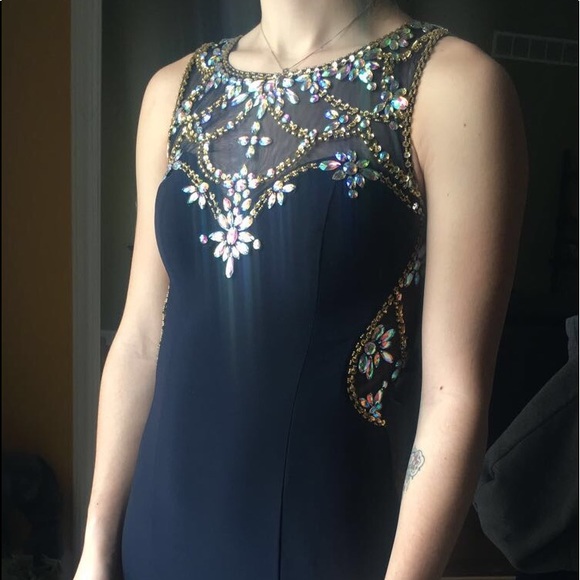 Beautiful Navy Prom Dress - Picture 3 of 3